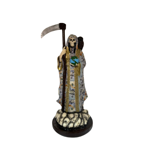 San la Muerte de la Prosperidad con capa de dinero
