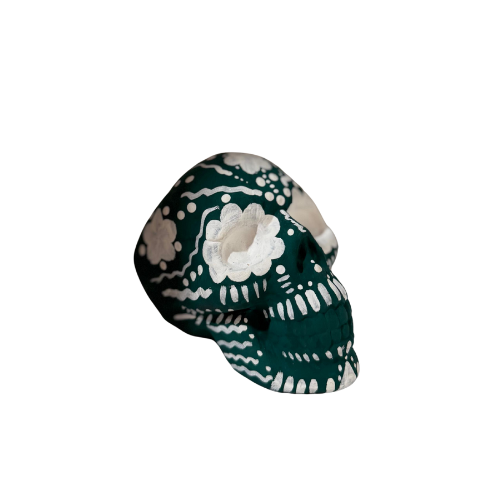 Porta Incienso Calavera de Azucar Floreada